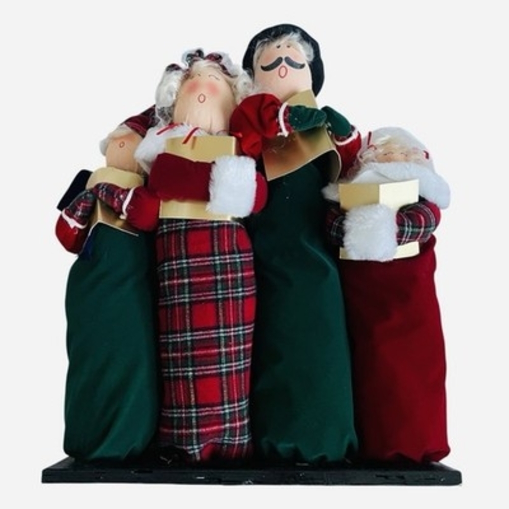 Pacific Rim Vintage 4 Figures Singing Carols Plush 15"x4"x18" Handmade VG - Picture 2 of 5